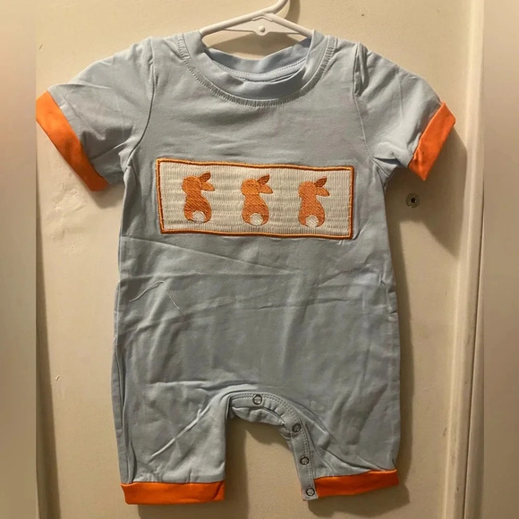 New Smocked Easter Romper - Picture 1 of 9